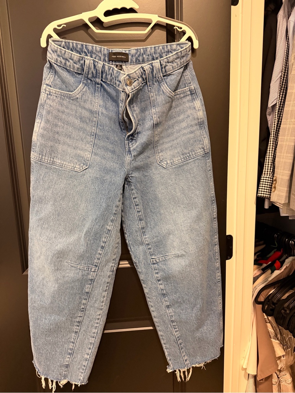 High-Rise Relaxed Jeans in Light Blue - Free People